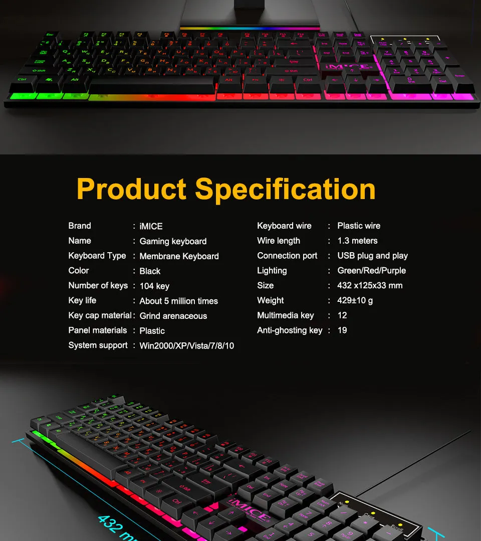 iMice Gaming Keyboard Mechanical