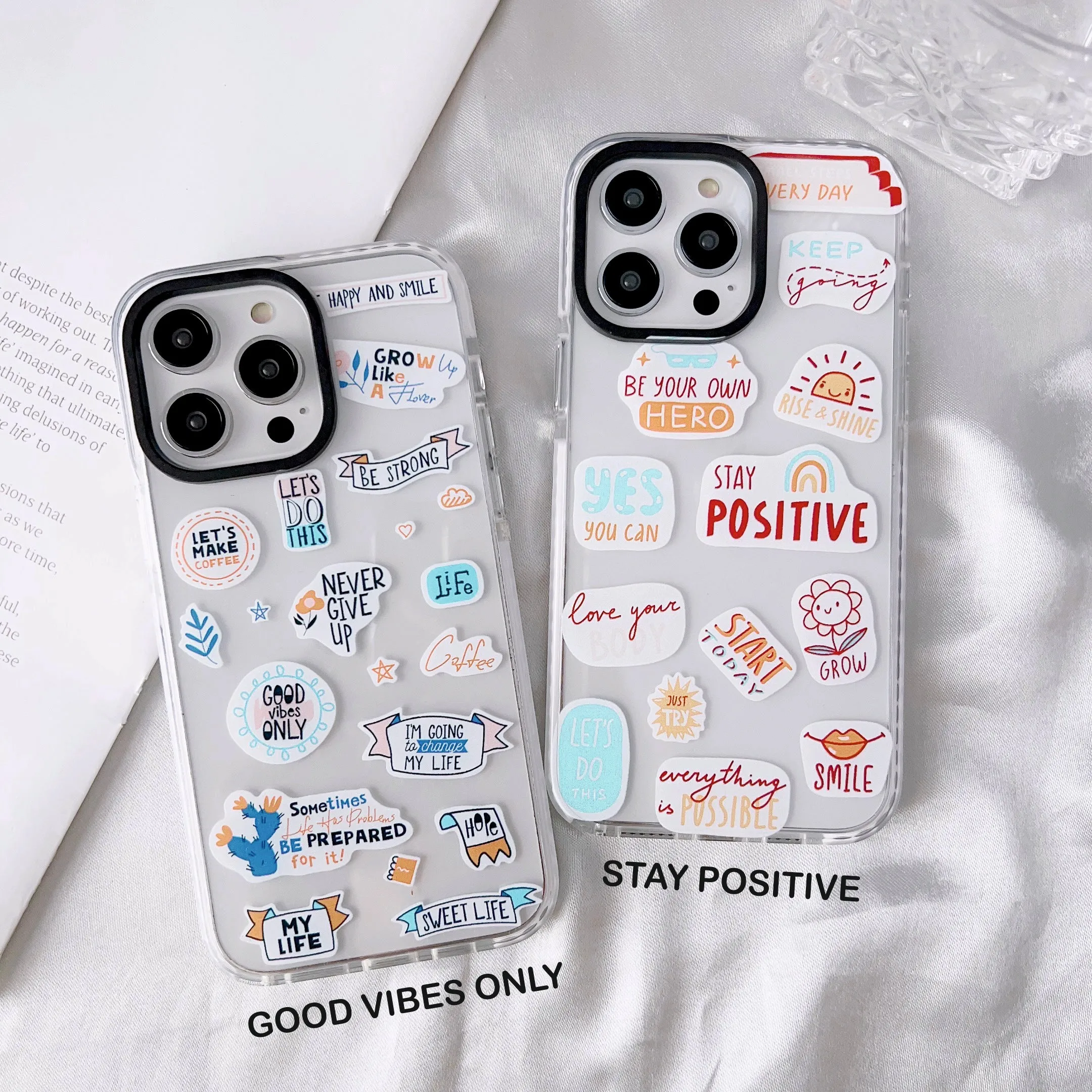 iPhone Impact Proof Silicon Case ( Motivational Stickers )