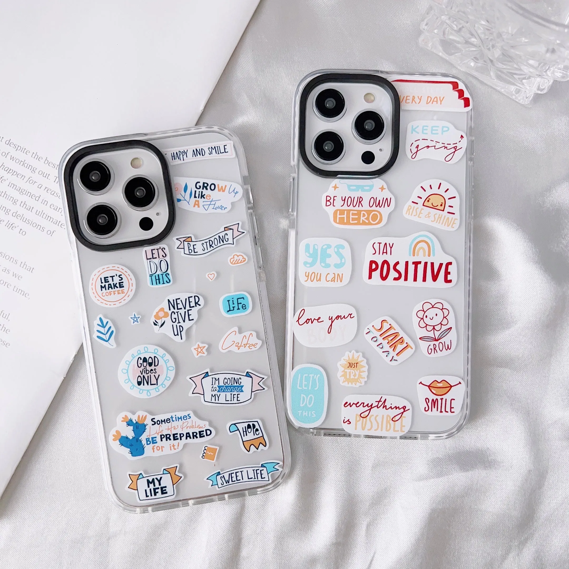 iPhone Impact Proof Silicon Case ( Motivational Stickers )