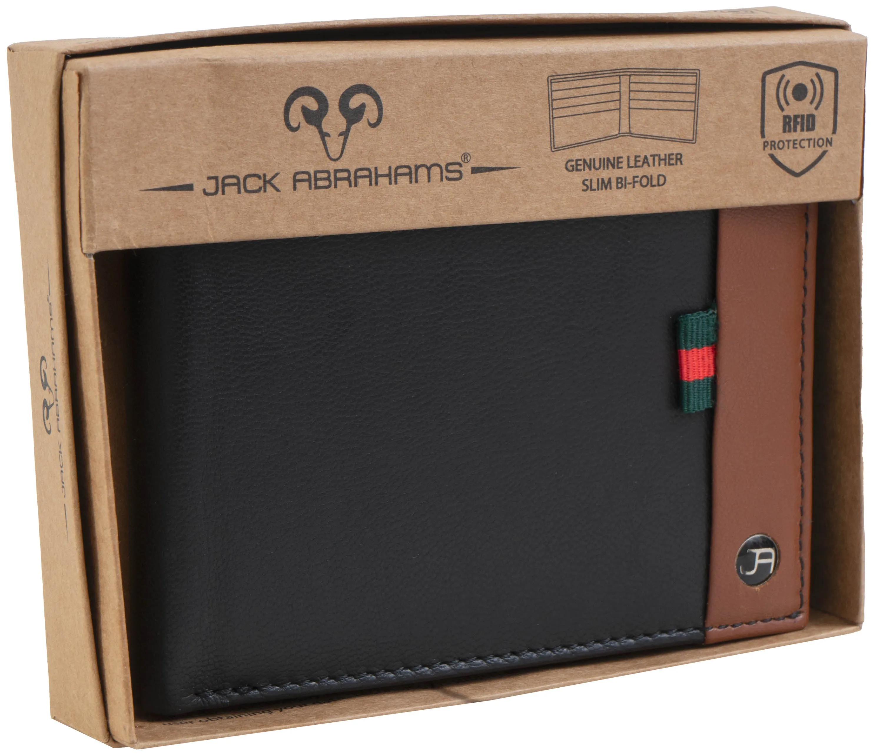 Jack Abrahams Bi-Fold RFID Wallet With ID Window Pocket