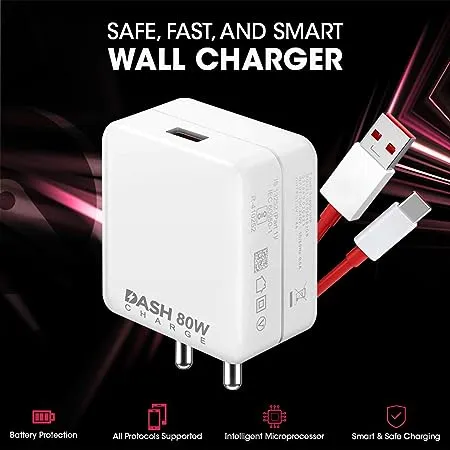 Kivart Turbo | 80W Dash Charger | USB to Type C Fast Charging Cable | Multi Layer Protection | BIS Approved