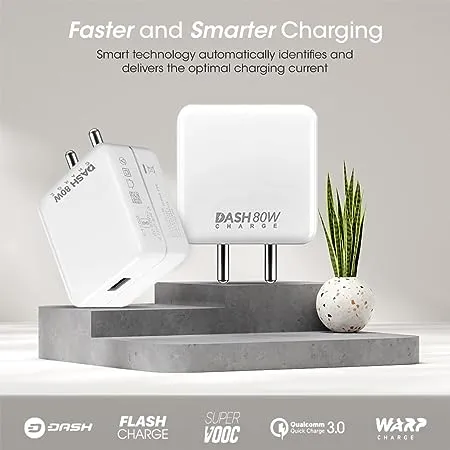 Kivart Turbo | 80W Dash Charger | USB to Type C Fast Charging Cable | Multi Layer Protection | BIS Approved