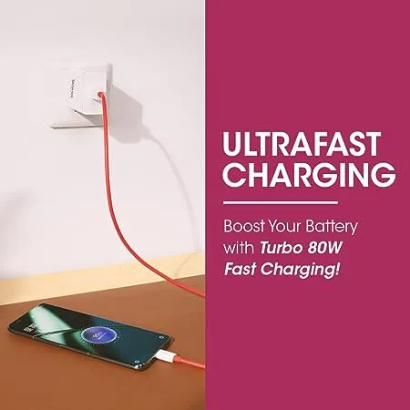 Kivart Turbo | 80W Dash Charger | USB to Type C Fast Charging Cable | Multi Layer Protection | BIS Approved