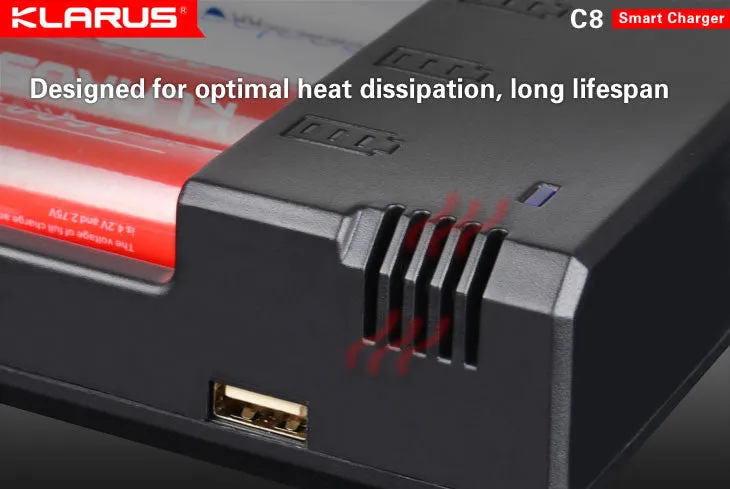 Klarus C8 Charger for Li-ion Ni-MH and Ni-Cd batteries