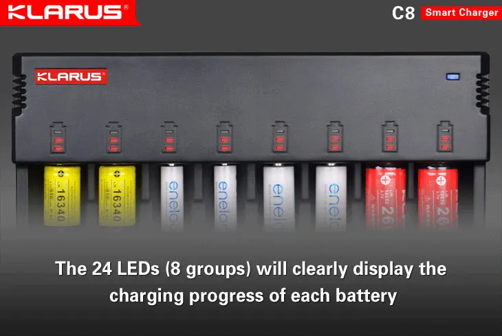 Klarus C8 Charger for Li-ion Ni-MH and Ni-Cd batteries