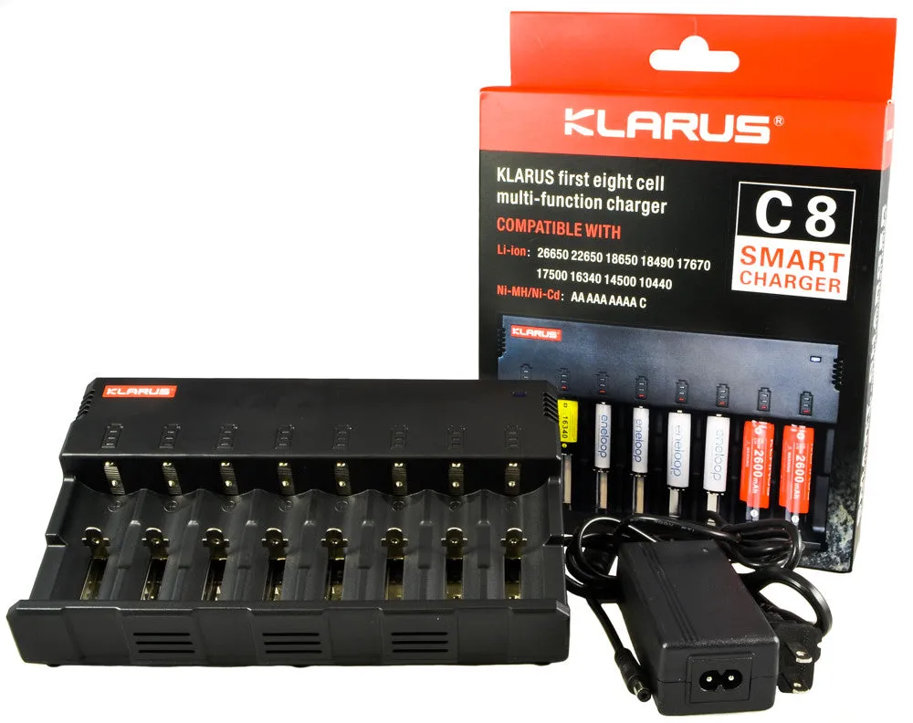 Klarus C8 Charger for Li-ion Ni-MH and Ni-Cd batteries