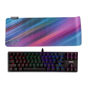 KOZEN 70% Mechanical Keyboard, Gaming Keyboard with GaoTe MX Blue Switches & Interceptor Gaming Mat, Mouse Pad Large, RGB Mouse Pad, Desk Pad, Keyboard Pad, Gaming Mouse Pad with 13 Light Modes, 1