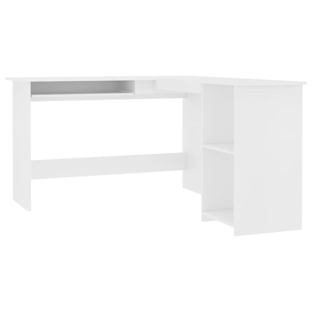 L-Shaped Corner Desk White 120x140x75 cm Engineered Wood