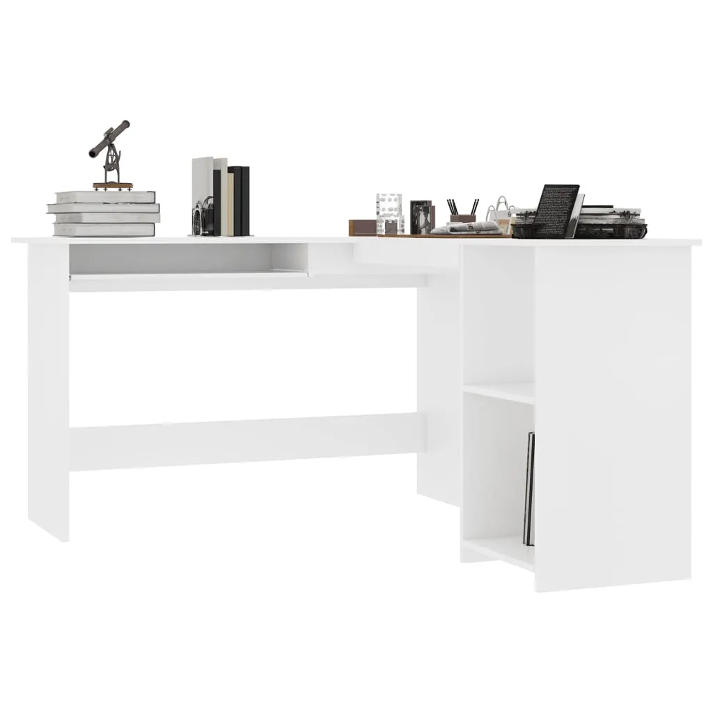 L-Shaped Corner Desk White 120x140x75 cm Engineered Wood