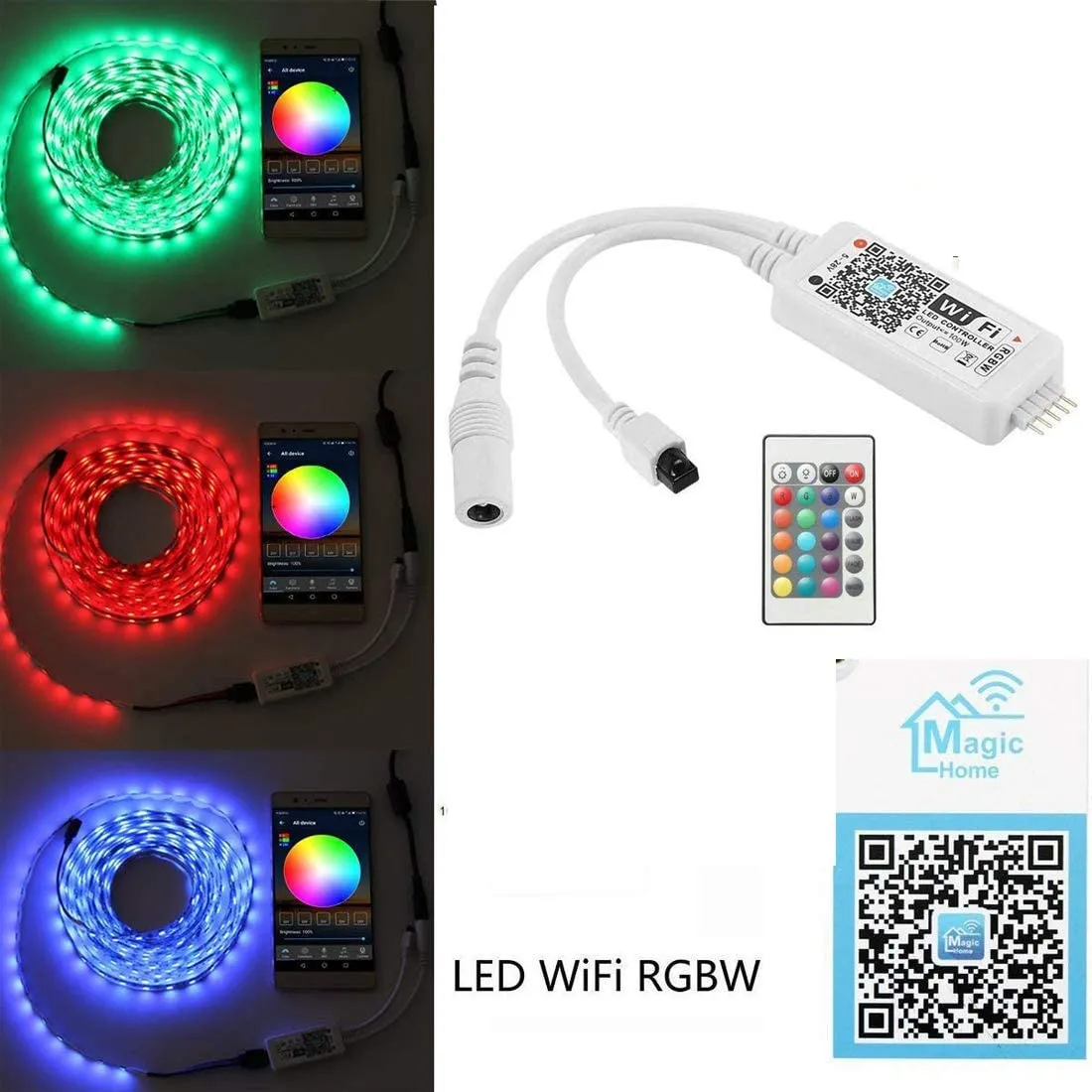 LED RGBW Wifi Controller with Remote Multi-Zone