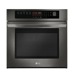 LG - 30" Built In Single Electric Convection Wall Oven - Black stainless steel