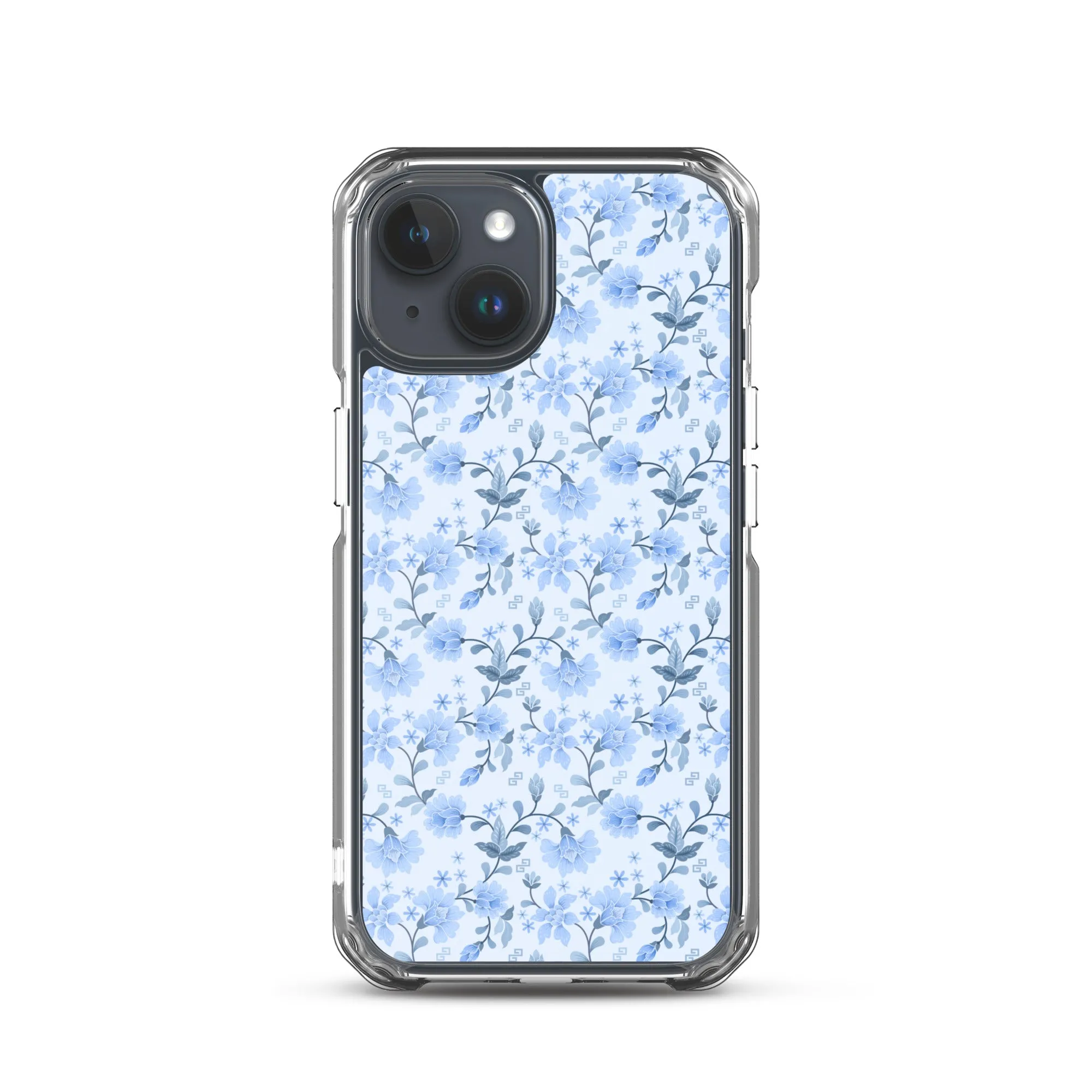 Light Blue Flowers iPhone 15 14 13 12 Pro Max Case, Petal Print Cute Gift Aesthetic iPhone 11 Mini SE 2020 XS XR X 7 Plus 8 Cell Phone