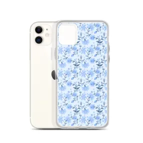 Light Blue Flowers iPhone 15 14 13 12 Pro Max Case, Petal Print Cute Gift Aesthetic iPhone 11 Mini SE 2020 XS XR X 7 Plus 8 Cell Phone