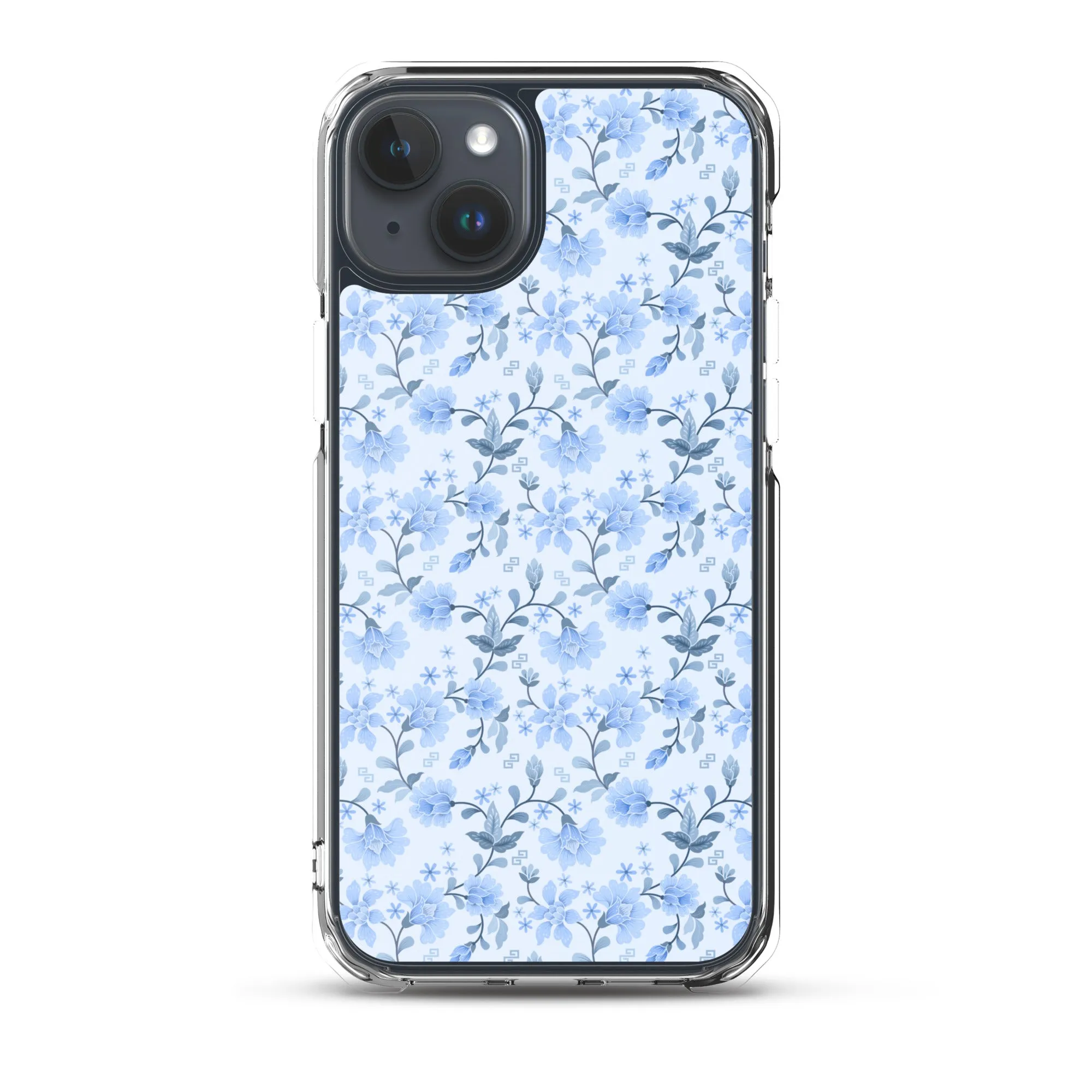 Light Blue Flowers iPhone 15 14 13 12 Pro Max Case, Petal Print Cute Gift Aesthetic iPhone 11 Mini SE 2020 XS XR X 7 Plus 8 Cell Phone