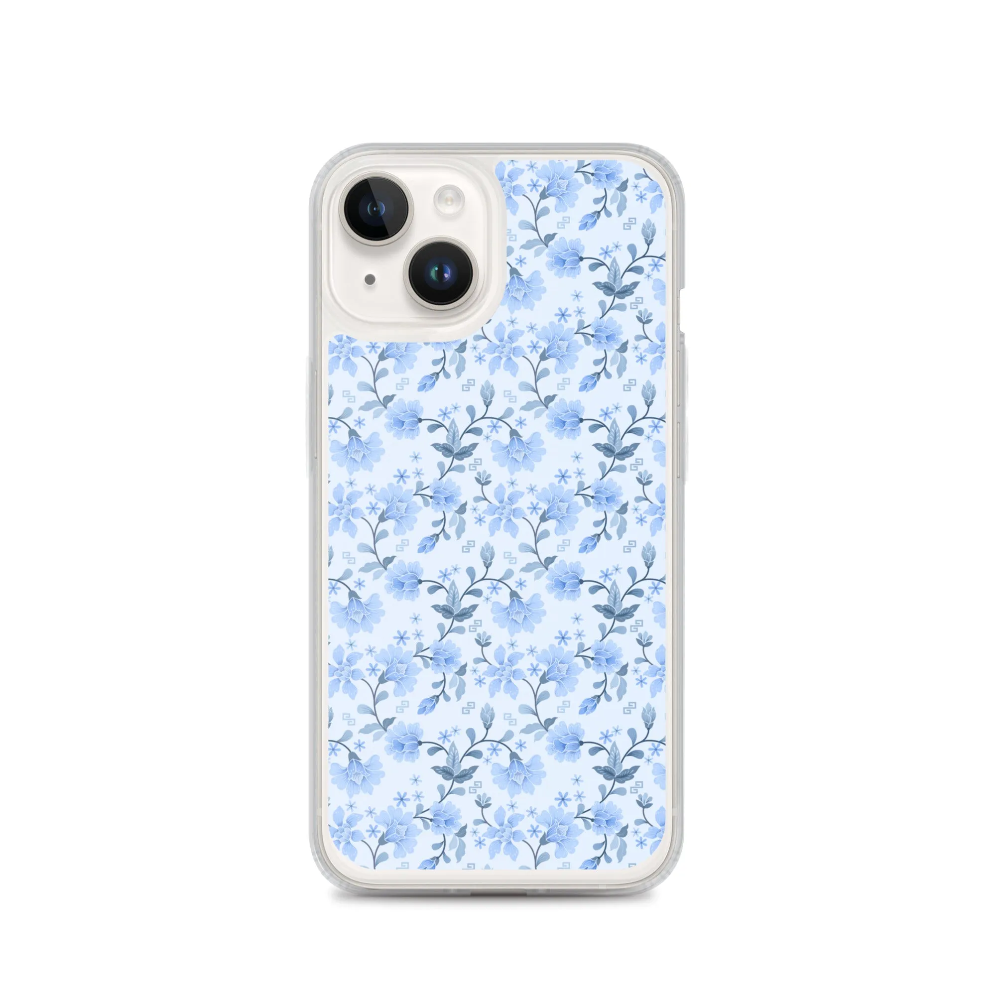 Light Blue Flowers iPhone 15 14 13 12 Pro Max Case, Petal Print Cute Gift Aesthetic iPhone 11 Mini SE 2020 XS XR X 7 Plus 8 Cell Phone