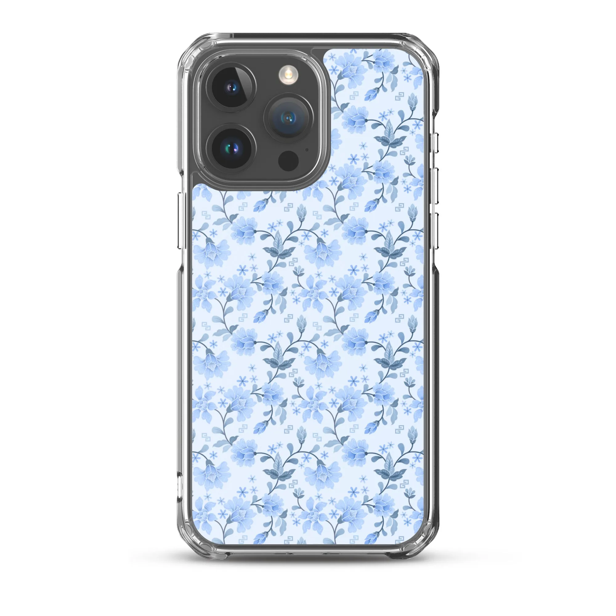 Light Blue Flowers iPhone 15 14 13 12 Pro Max Case, Petal Print Cute Gift Aesthetic iPhone 11 Mini SE 2020 XS XR X 7 Plus 8 Cell Phone