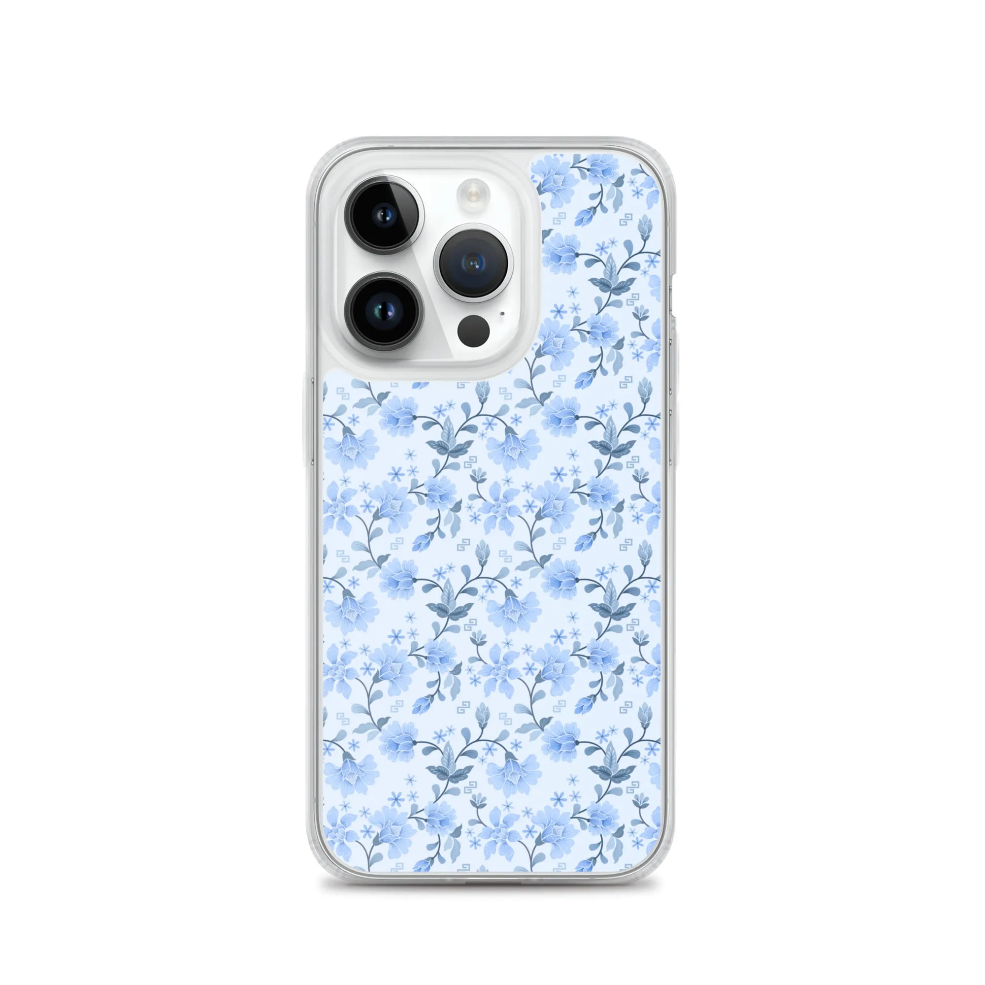 Light Blue Flowers iPhone 15 14 13 12 Pro Max Case, Petal Print Cute Gift Aesthetic iPhone 11 Mini SE 2020 XS XR X 7 Plus 8 Cell Phone