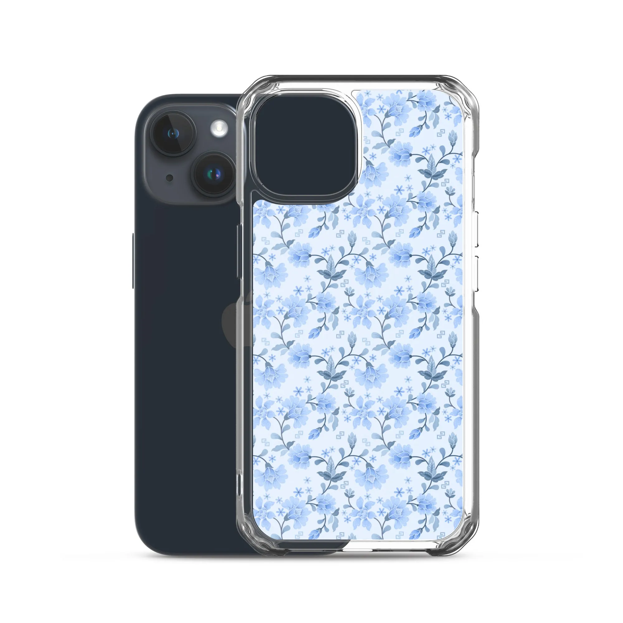 Light Blue Flowers iPhone 15 14 13 12 Pro Max Case, Petal Print Cute Gift Aesthetic iPhone 11 Mini SE 2020 XS XR X 7 Plus 8 Cell Phone