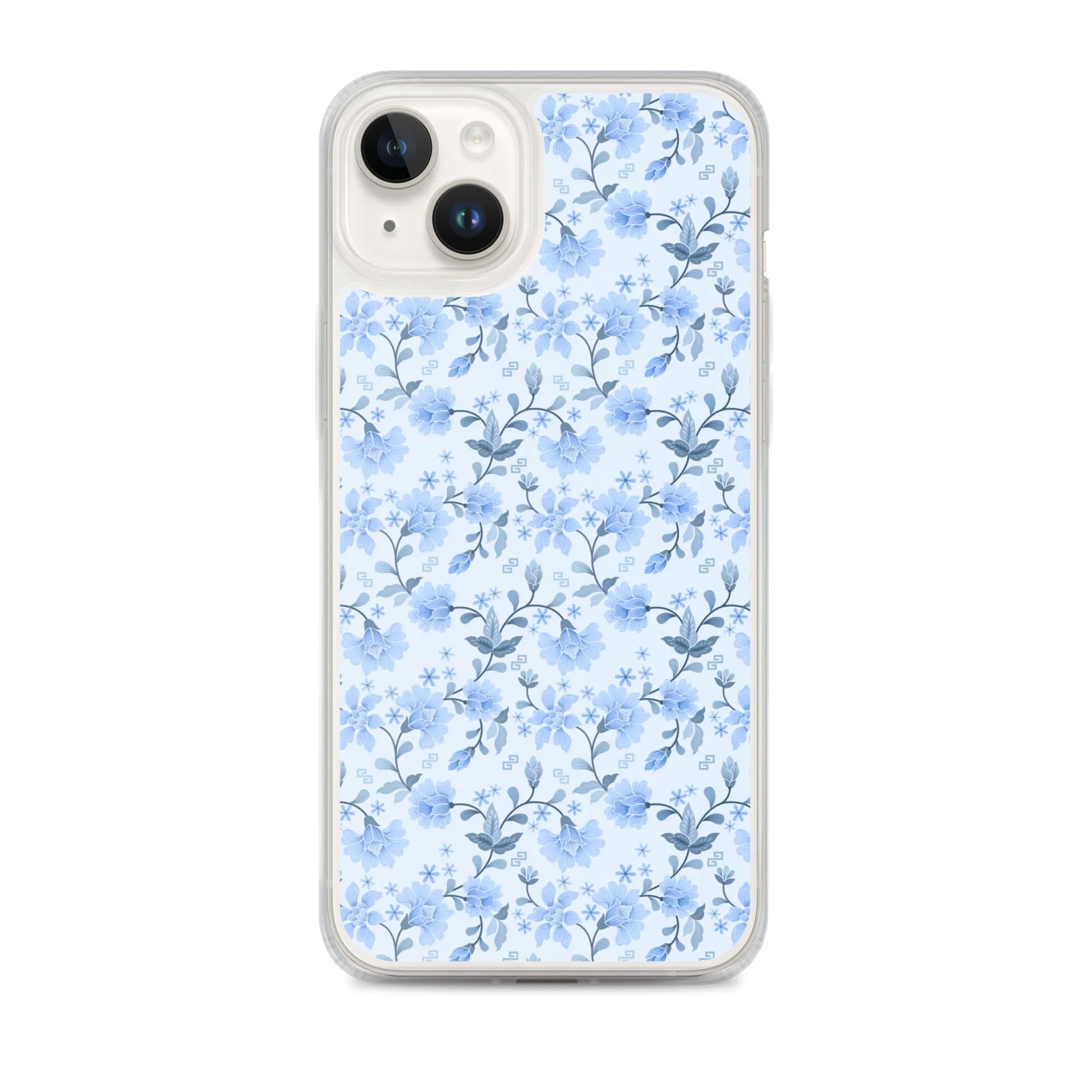 Light Blue Flowers iPhone 15 14 13 12 Pro Max Case, Petal Print Cute Gift Aesthetic iPhone 11 Mini SE 2020 XS XR X 7 Plus 8 Cell Phone