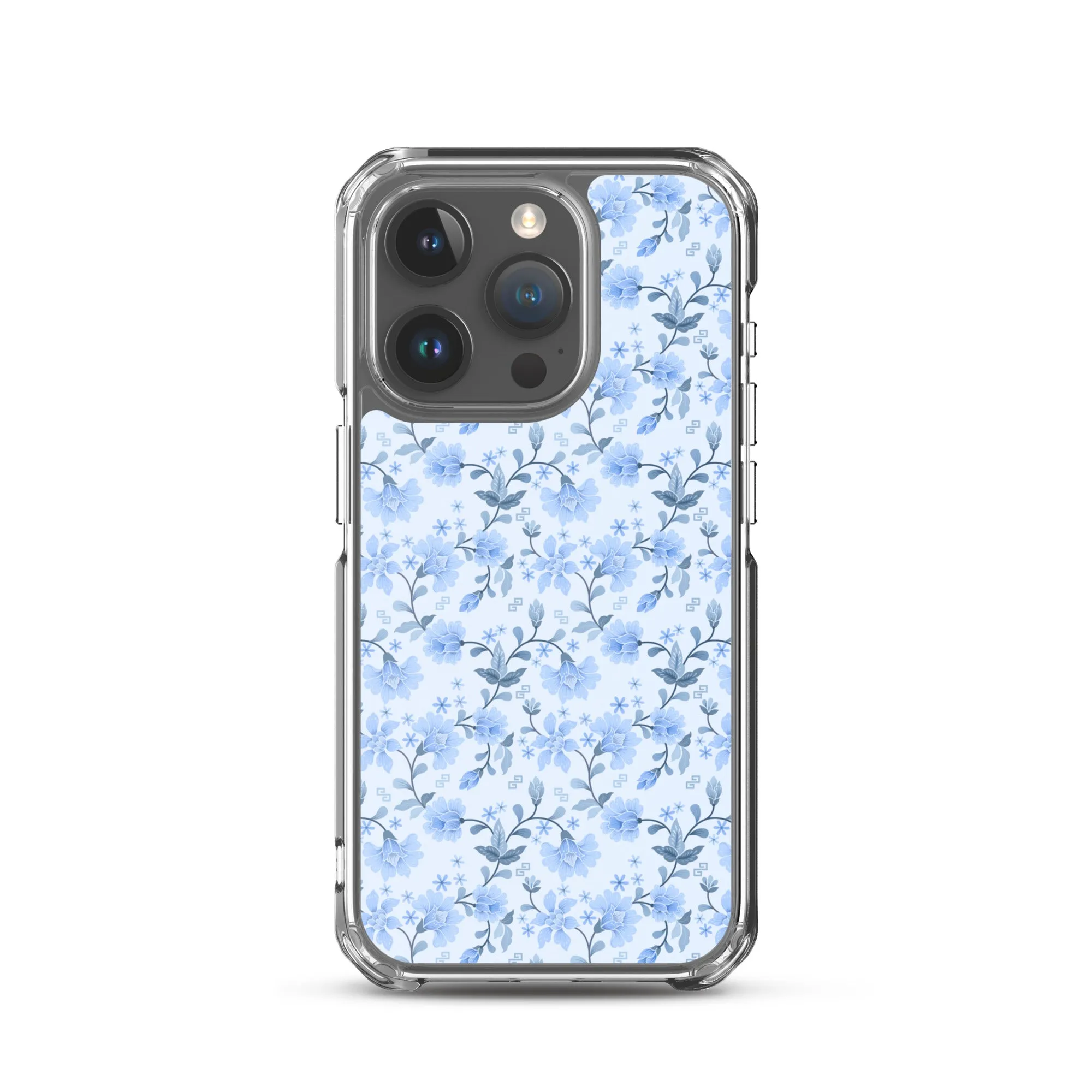 Light Blue Flowers iPhone 15 14 13 12 Pro Max Case, Petal Print Cute Gift Aesthetic iPhone 11 Mini SE 2020 XS XR X 7 Plus 8 Cell Phone