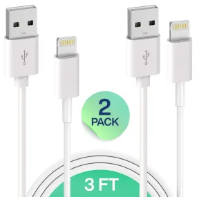 Lion's Dream Charger Lightning Cable Set Infinite Power, 2 Pack 3FT USB Cable, Compatible with iPhone 13/Xs, Xs Max, XR, X, 8, 8 Plus, 7, 7 Plus, 6S, 6S Plus,iPad Air, Mini, Case, Charging Cord