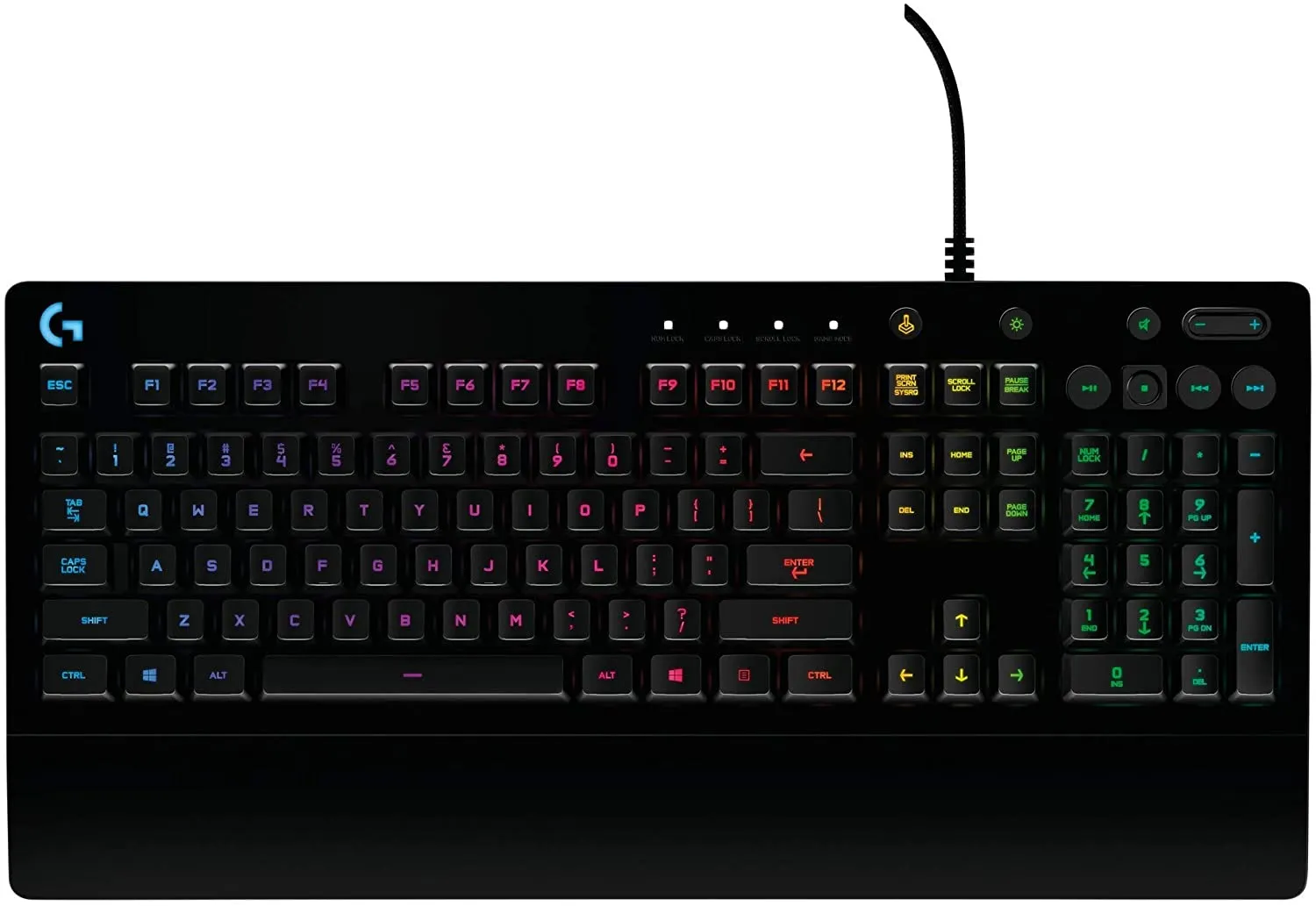 Logitech G213 Prodigy Gaming Keyboard with Spill-Resistant Design, LIGHTSYNC RGB, Onboard Media controls for Windows 7, 8, 8.1, and Windows 10