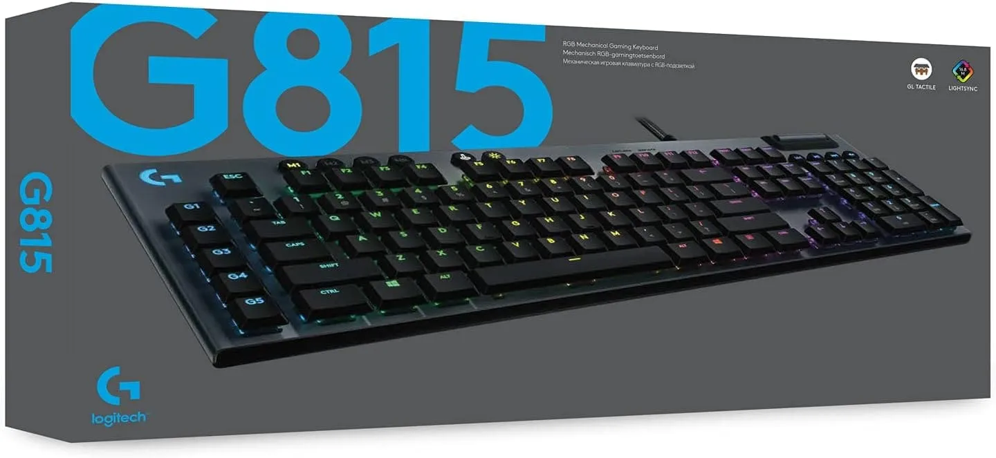 Logitech G815 RGB Wired Mechanical Gaming Keyboard with low profile GL-Tactile switches