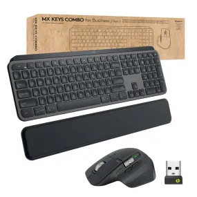 Logitech Mx Keys Combo For Business - Keyboard And Mouse Set - Backlit - Wireless - Bluetooth Le - Qwerty - Uk - Graphit