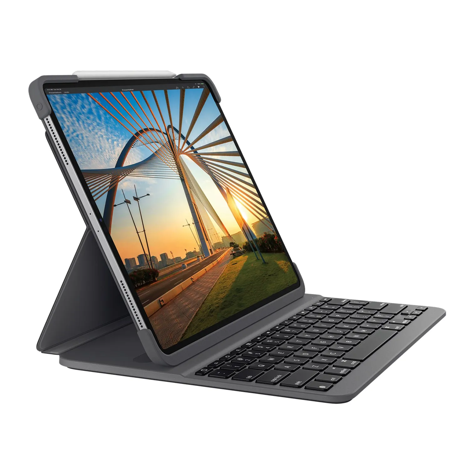 Logitech Slim Folio Pro - Keyboard And Folio Case - Backlit - Wireless - Bluetooth Le - Qwerty - Uk - For Apple 12.9-Inc