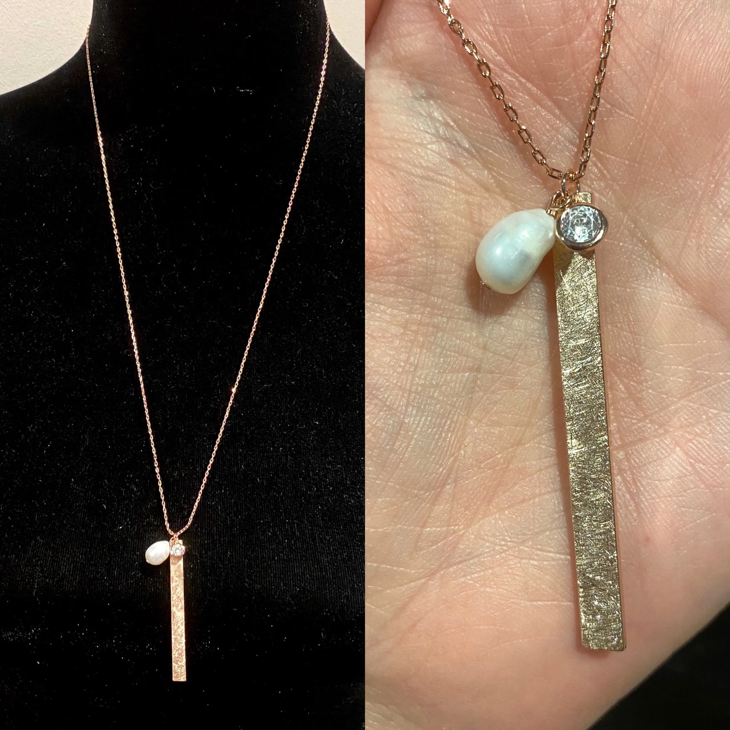 Long Rose Gold Pendant