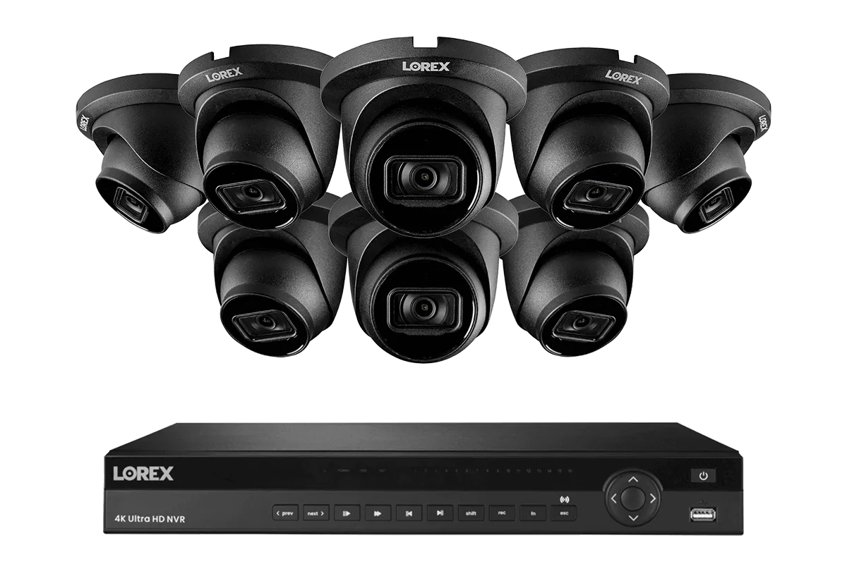 Lorex 4K (16 Camera Capable) 4TB Wired NVR System with Nocturnal 3 Smart IP Dome Cameras with Listen-In Audio and 30FPS