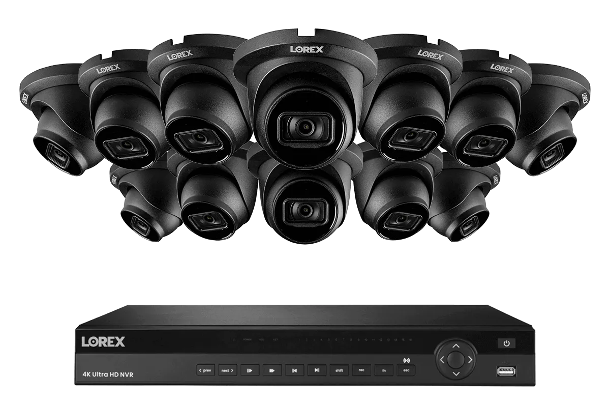 Lorex 4K (16 Camera Capable) 4TB Wired NVR System with Nocturnal 3 Smart IP Dome Cameras with Listen-In Audio and 30FPS