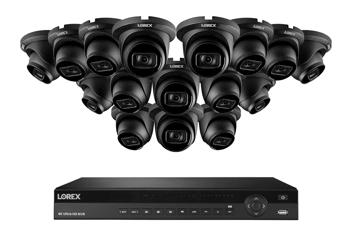 Lorex 4K (16 Camera Capable) 4TB Wired NVR System with Nocturnal 3 Smart IP Dome Cameras with Listen-In Audio and 30FPS