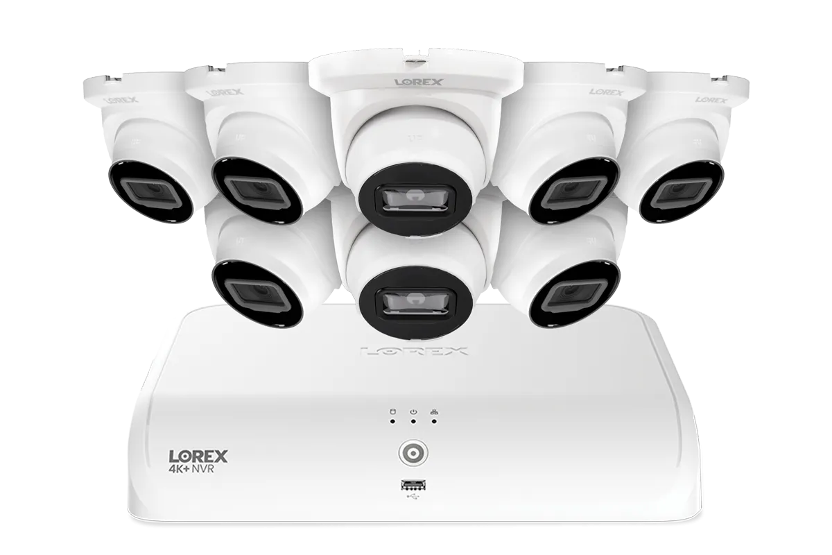 Lorex Fusion Series 4K  16 Channel (8 Wired   8 Fusion Wi-Fi) 2TB Wired System with A4 Wired 2K IP Turret Cameras