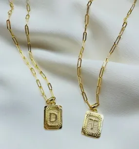 Lucy Letter Plate Necklace