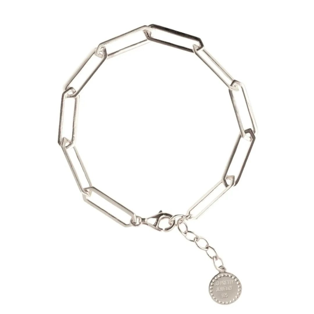 LUXE POISE OVAL BRACELET - SILVER