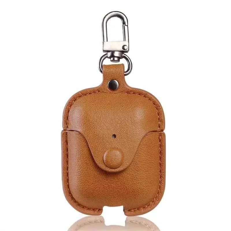 Luxury PU Leather Protective Cover with Hook for AirPods Case 1-3