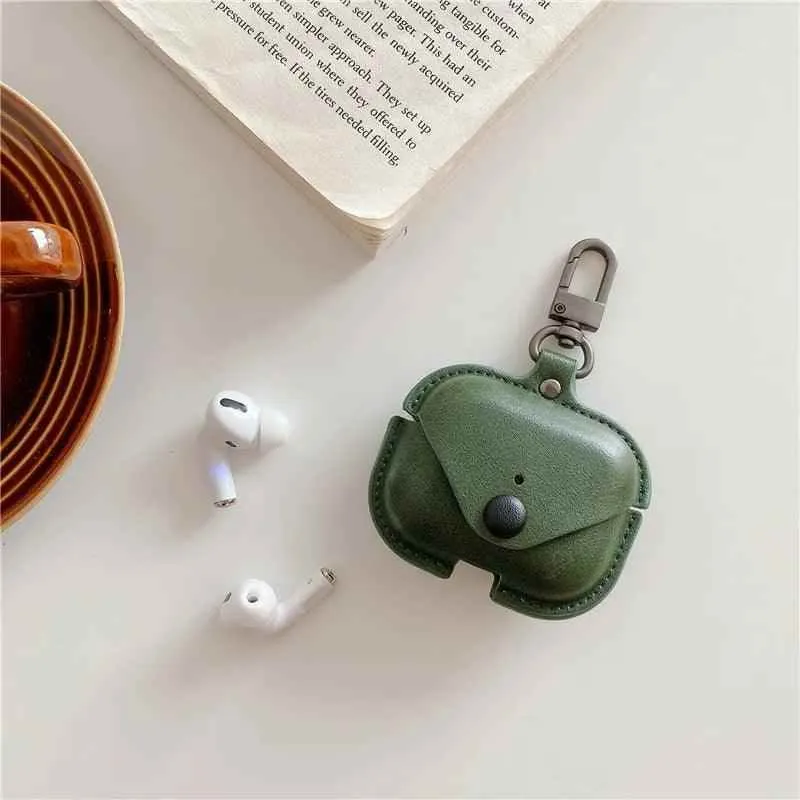 Luxury PU Leather Protective Cover with Hook for AirPods Case 1-3