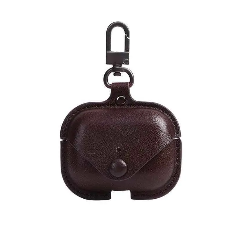 Luxury PU Leather Protective Cover with Hook for AirPods Case 1-3