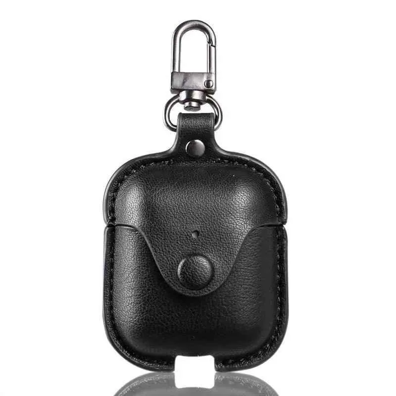 Luxury PU Leather Protective Cover with Hook for AirPods Case 1-3