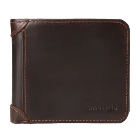 Men Bifold Short First Layer Cowhide Wallet Multi-card Slot Card Case Money Clip Coin Purse