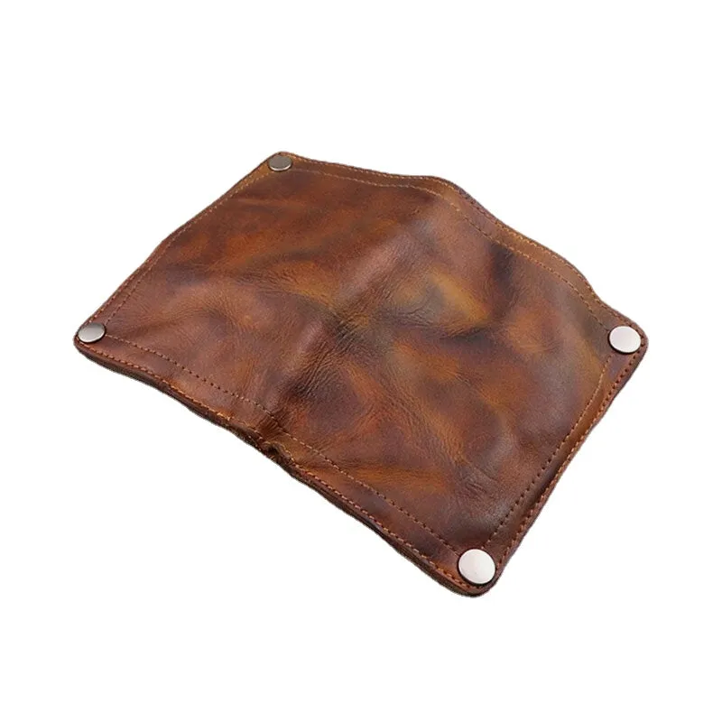 Men Retro Genuine Leather Old 8 CardSlots Card Case Money Clip Wallet