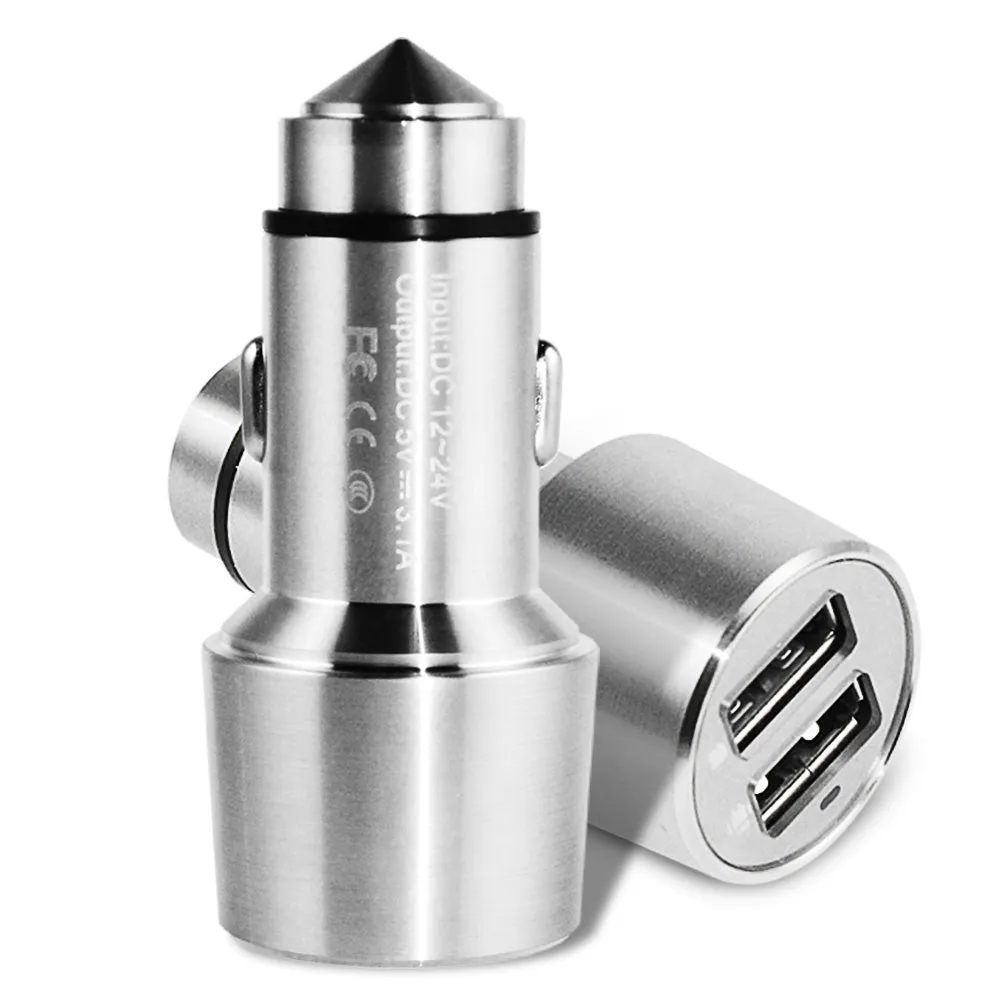 Metal High Speed Dual-Port USB Car Charger Adapter