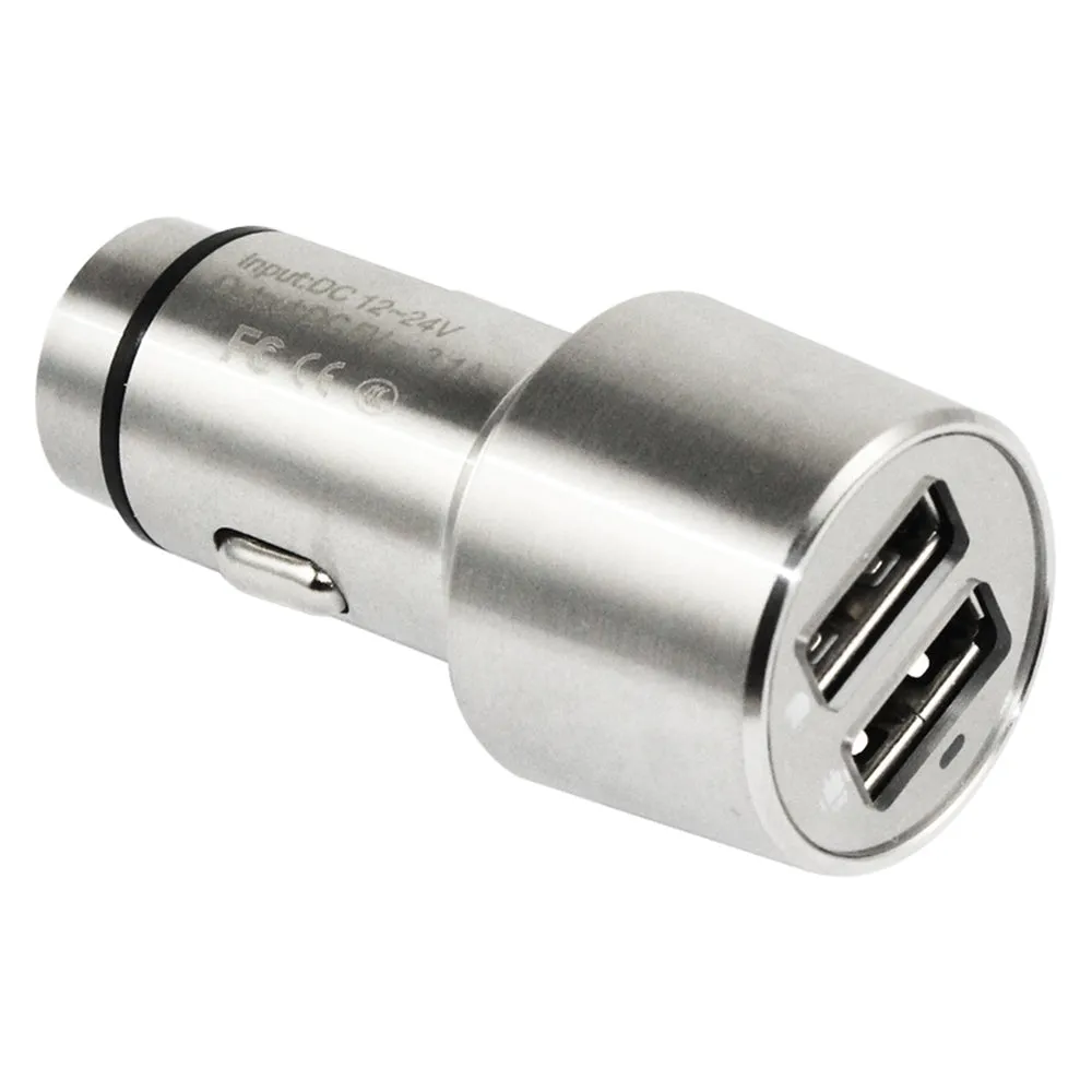 Metal High Speed Dual-Port USB Car Charger Adapter