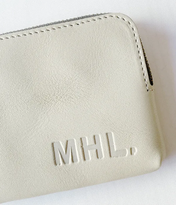 MHL./BASIC LEATHER W ZIP WALLET (BEIGE)