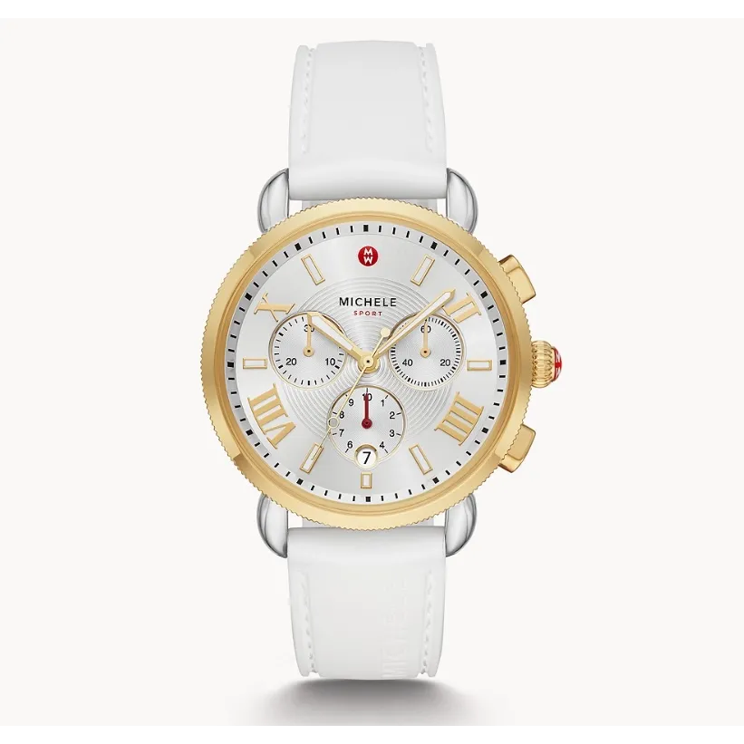 Michele Sporty Sport Sail White Silicone Watch 38mm