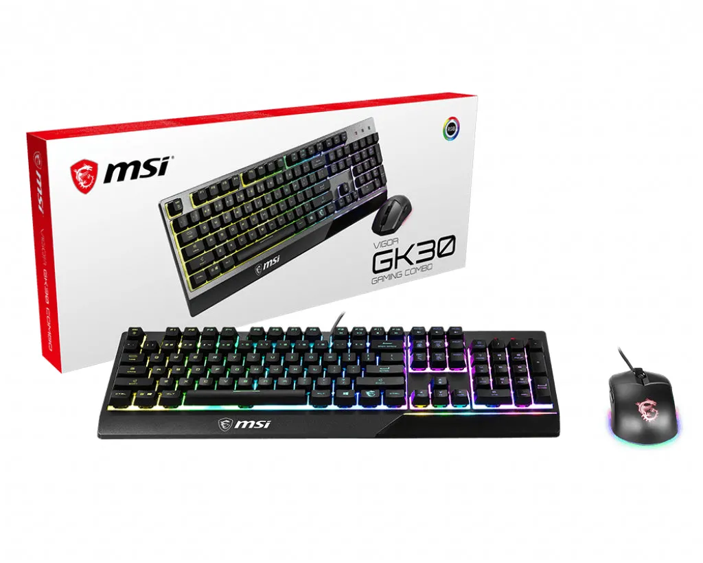 Msi Vigor Gk30 Combo Gaming Keyboard Vigor Gk30 Qwertz   Gaming Mouse Clutch Gm11 Black