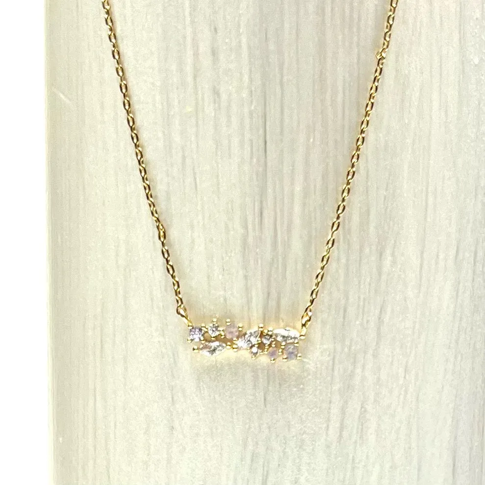 MULTI CZ BAR NECKLACE