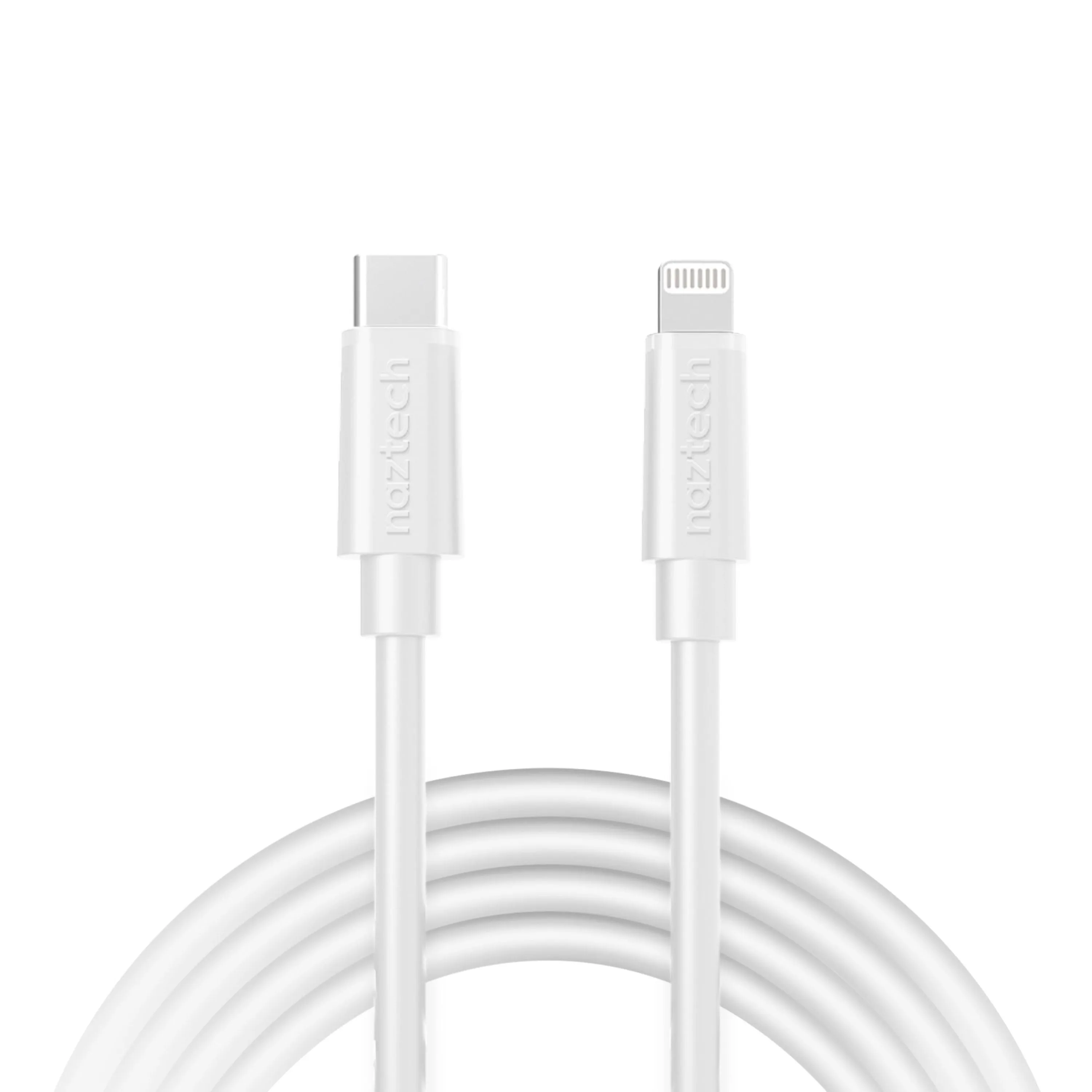 Naztech Fast Charge USB-C to MFi Lightning Cable 12ft White