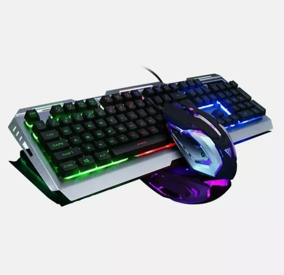 Ninja Dragon Metallic Silver Mechanical Gaming Keyboard and Mouse Set -Ninja Dragon keyboard and Mouse Set